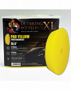DETAILING POLISH PAD XL YELLOW Желтый полумягкий поролоновый полировальный круг для ЛКП автомобиля, диаметр170 мм/6" высота 30 мм. MA-FRA, Италия.